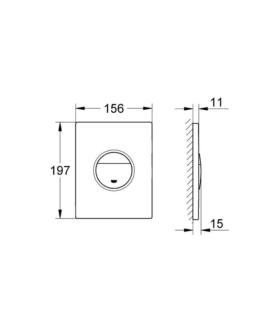Клавиша двухрежимная GROHE Nova Cosmo хром 156*197 хром 38765000 - фото 4