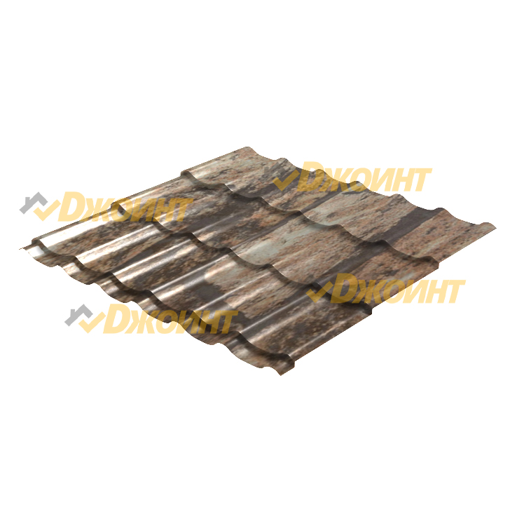 Металлочерепица Супермонтеррей 24 0,5 Printech Fine Stone 3D (Светлый камень 3D)