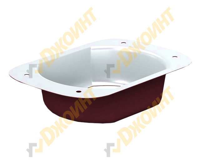 Воронка выпускная прямоугольная 76*102 RAL 3005 красное вино