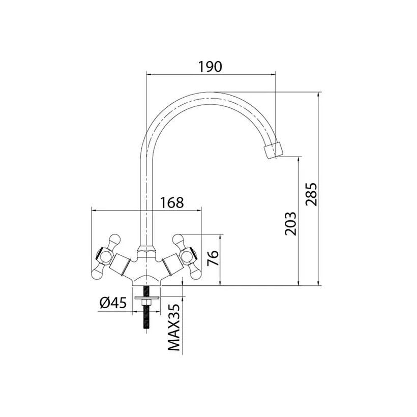 Смеситель для мойки Milardo Duplex DUPSB0JM05 - фото 2