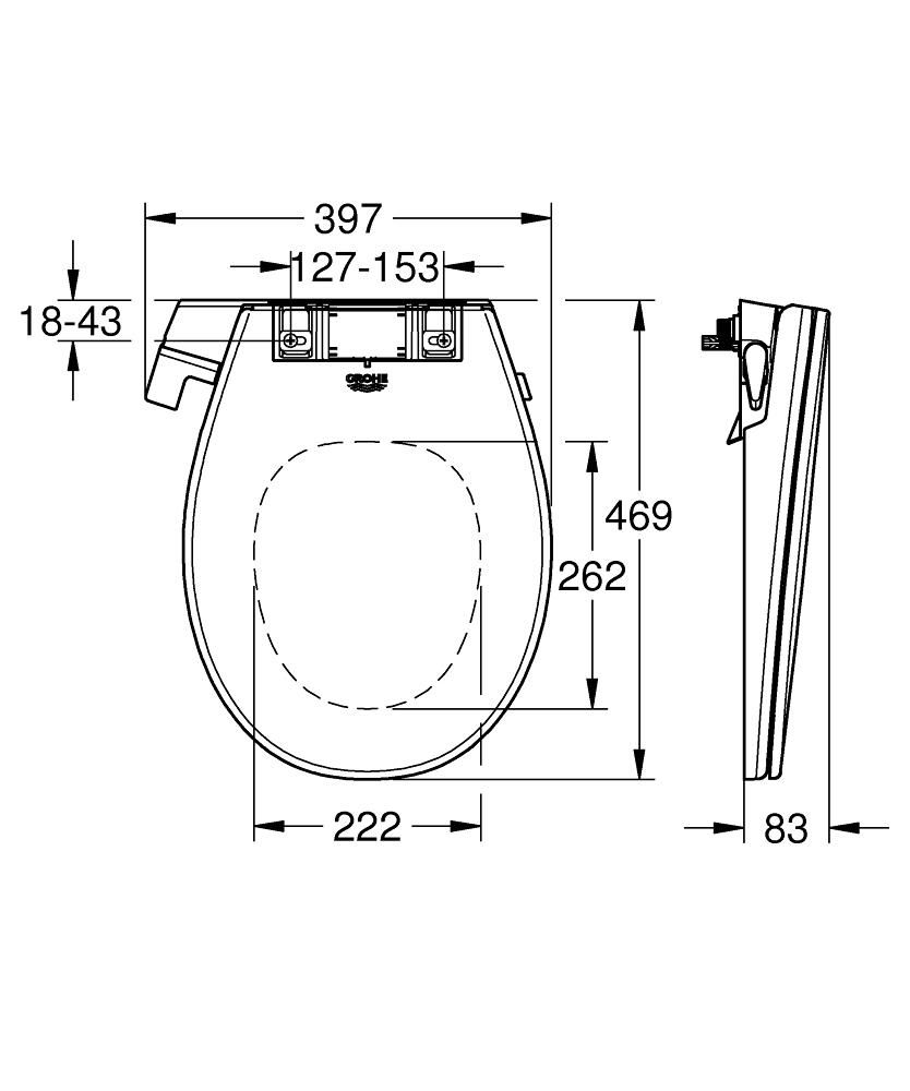 Сиденье для унитаза GROHE BAU CERAMIC DUR микролифт 39557SH0 - фото 4