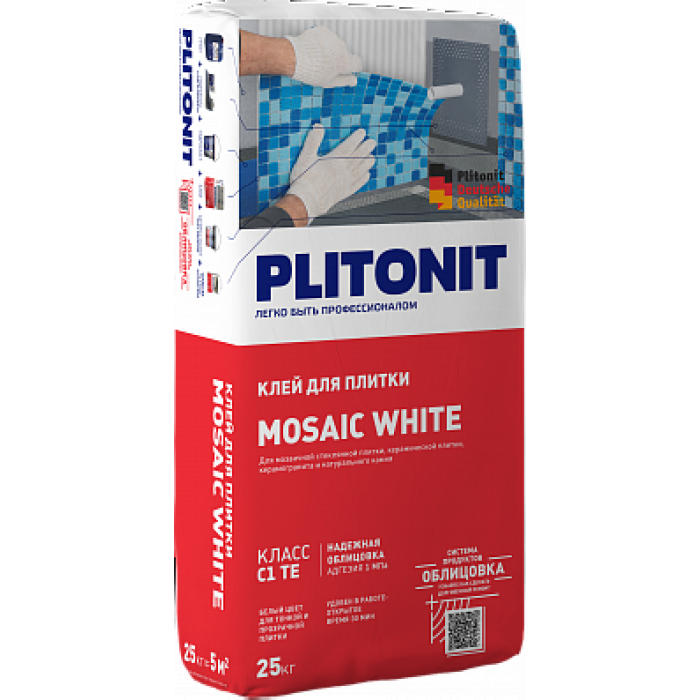 PLITONIT MOSAIC WHITE Плиточный клей для мозаики, 25 кг