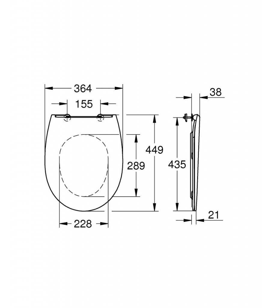 Сиденье для унитаза GROHE BAU CERAMIC DUROPL SLIM 39898000 - фото 3