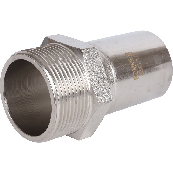 Вставка резьбовая Rommer, нержавеющая сталь, наружная резьба 42х1 1/2"