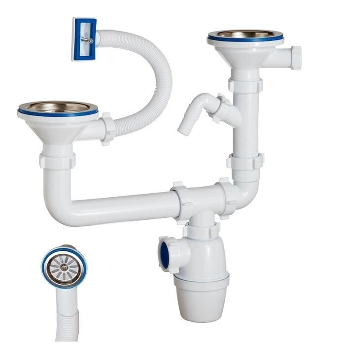 Сифон для мойки ORIO 3 1/2 двойной К-40093