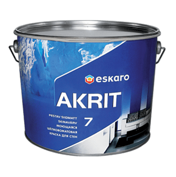 Моющаяся шелковоматовая краска для стен Eskaro Akrit 7 (База TR - прозрачная) 9 л