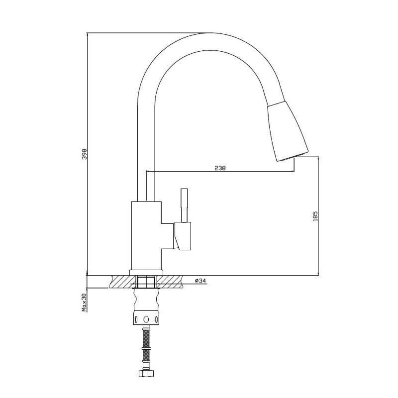 Смеситель для мойки HAIBA HB73304-2 1/2 вытяжной излив - фото 2