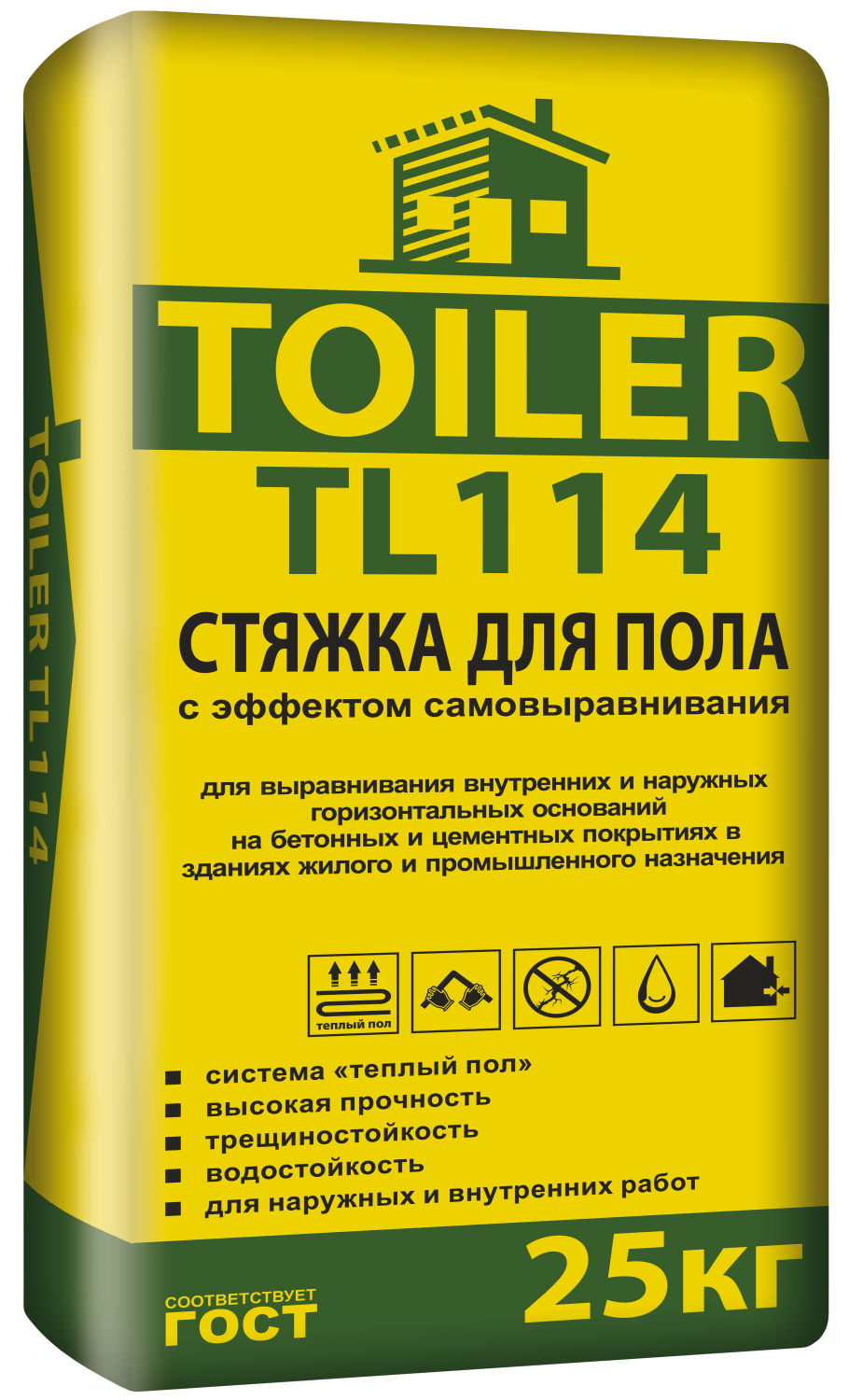 TOILER TL 114 Стяжка для пола, с эффектом самовыравнивания, 25 кг