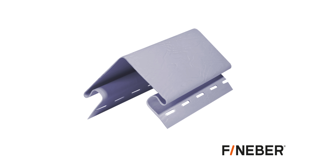 Угол для сайдинга Fineber Наружный угол 80 мм CLASSIC COLOR Серо-голубой