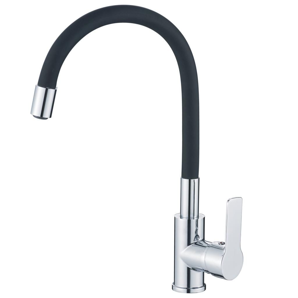 Смеситель для мойки HAIBA HB70112-7 черный, гибкий излив 1/2