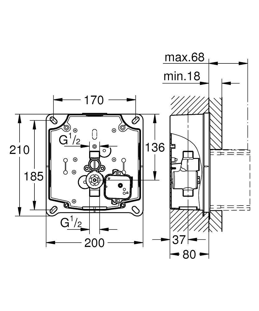 Монтажный короб GROHE RAPIDO Е 37338000 - фото 3