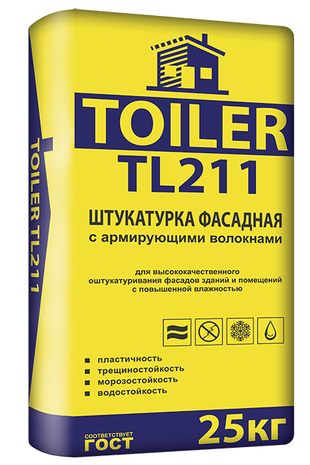 TOILER TL 211 Штукатурка цементная, 25 кг