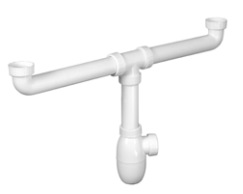 Сифон для сдвоенной мойки с накидными гайками 6/4”, M0445