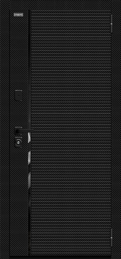Дверь входная Лайнер/SBlack Bravo R-3 Black Carbon/White Silk 2050x860 мм Правая - фото 2