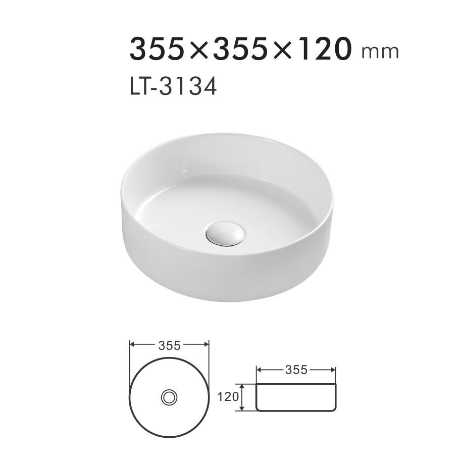 Умывальник CORSO Накладная 35,5*35,5 см черный матовый LT-3134-MB - фото 2