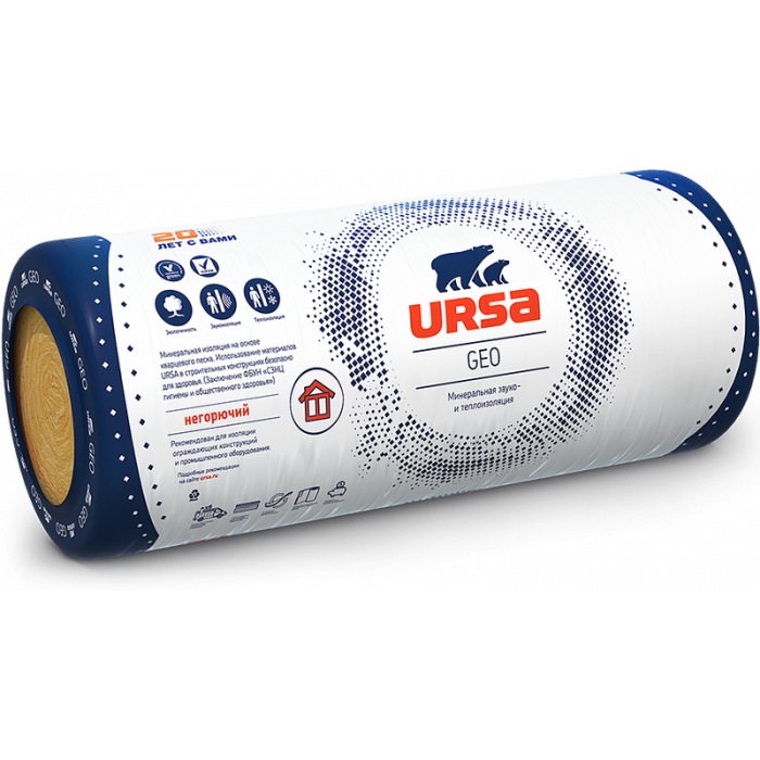 Утеплитель URSA Geo -25Ф 6000*1200*80 мм