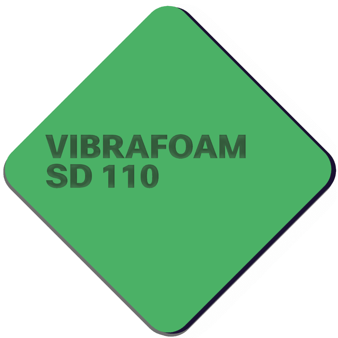Эластомер Вибрафом SD 110 зеленый Vibrafoam 2000*500*25 мм