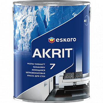 Моющаяся шелковоматовая краска для стен Eskaro Akrit 7 (База TR - прозрачная) 0,9 л