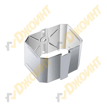Держатель трубы прямоугольный (на кирпич) 76*102 RAL 9006 бело-алюминиевый