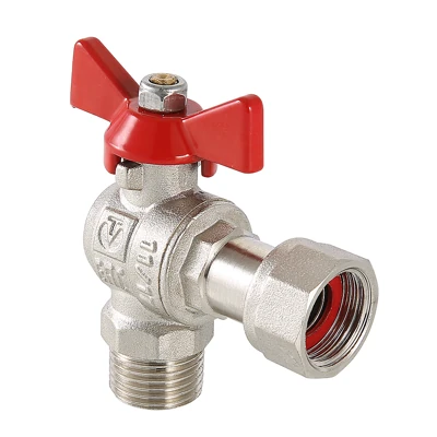 Кран шаровой Valtec Base угловой с накидной гайкой 3/4", внутренняя-наружная резьба