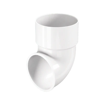 Сливное колено круглое D80 FINEBER RAL 9010 белое