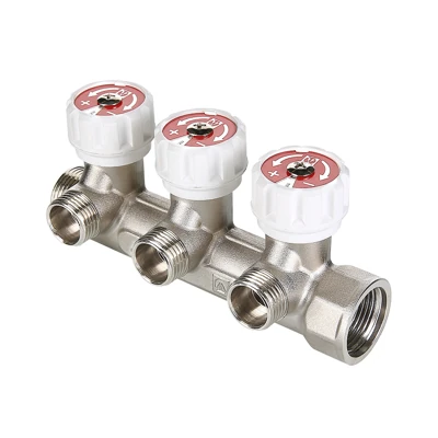 Коллектор с регулировочными вентилями Valtec 3/4" x 4 выхода 1/2" наружная резьба