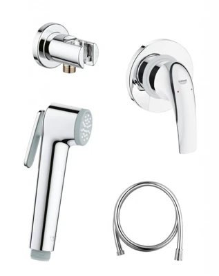 Комплект смеситель с гигиеническим душем GROHE BAU CURVE 124899