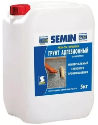 Грунт адгезионный универсальный глубокого проникновения SEMIN PRIM-SM, концентрат 5 кг