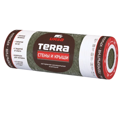 Утеплитель URSA Terra 37 RN Стены и крыши 4000*1220*150 мм 1 рулон