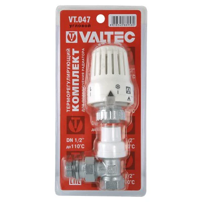 Клапан с термостатической головкой для радиатора угловой Valtec 1/2"