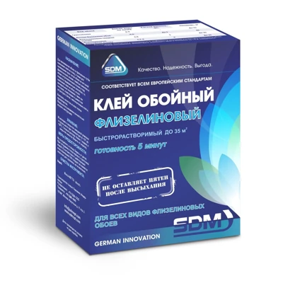 Клей обойный SDM Флизелиновый, 200 г, 0,2 кг