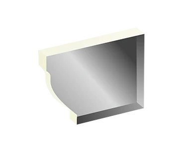 Заглушка желоба правая прямоугольная 120*86 RAL 9003 белая ПЛАСТИЗОЛ