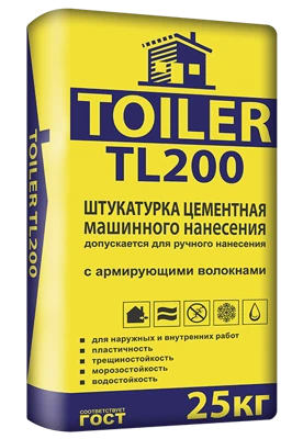 TOILER TL 200 Штукатурка машинного нанесения, 25 кг