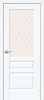 Дверь межкомнатная полотно Неоклассик-35 пэт White Silk 2000x900 мм Crystal
