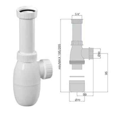 Сифон для мойки с накидной гайкой 6/4", M0437