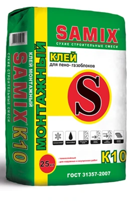 SAMIX К 10 Клей монтажный для пено-газоблоков 25 кг