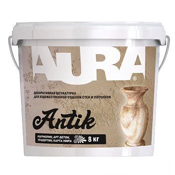 AURA ANTIK Декоративная штукатурка 8 кг для художественной отделки стен и потолков