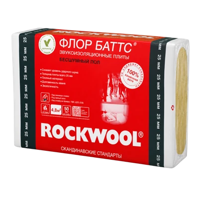 Утеплитель Rockwool Флор Баттс 1000*600*25 мм 8 плит