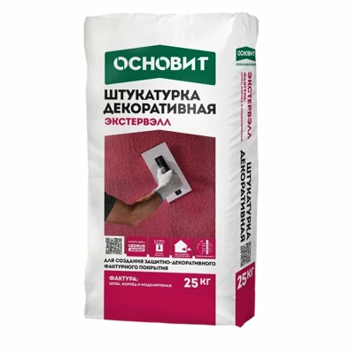 ОСНОВИТ ЭКСТЕРВЭЛЛ OS Декоративная штукатурка -1.5 WK фактура короед белая (25 кг) H