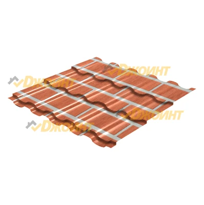 Металлочерепица ЭЛЛАДА 0,5 Printech Red Brick (Красный кирпич)