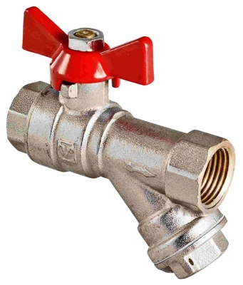 Кран шаровой Valtec 1/2" с фильтром, рукоятка бабочка