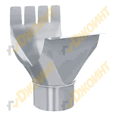 Воронка выпускная круглая D125/100 RAL 9006 бело-алюминиевая