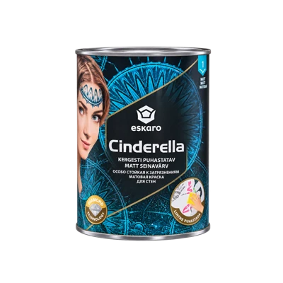 Стойкая к сложным загрязнениям матовая краска для стен Eskaro Cinderella основа TR 0,9 л