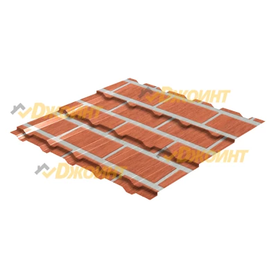 Металлочерепица Каскад 0,5 Printech Red Brick (Красный кирпич)
