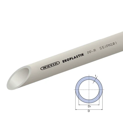 ПП Труба Ekoplastik 25x2,5 PN10 для холодной воды серая (4 м в упак)