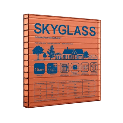 Сотовый поликарбонат SKYGLASS Коричневый 4 мм (2,1*12 м)