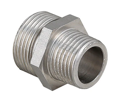 Ниппель переходной Valtec 3/8" x 1/4", латунь никелированная
