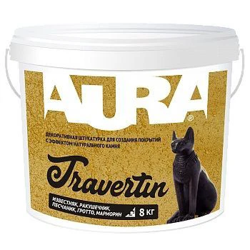 AURA DEKOR TRAVERTIN Декоративная штукатурка с эффектом натурального камня 8 кг