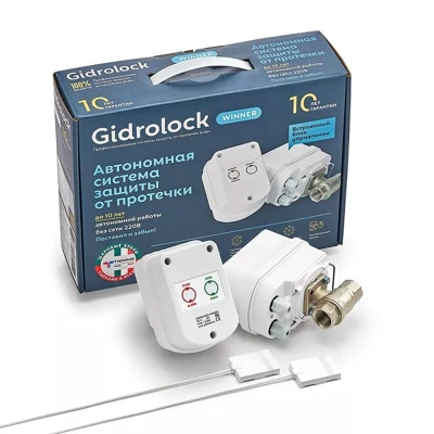 Автономная система защиты от протечки воды Gidrolock Winner TIEMME, 2 крана 3/4", 2 датчика