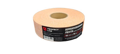 Лента армированная для стыков ГКЛ 52 мм*76 м PERFECT LINE 632128